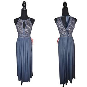 Nightway Prom Bridesmaid Blue Maxi Dress Special Occasion Party Cocktail Size 4P